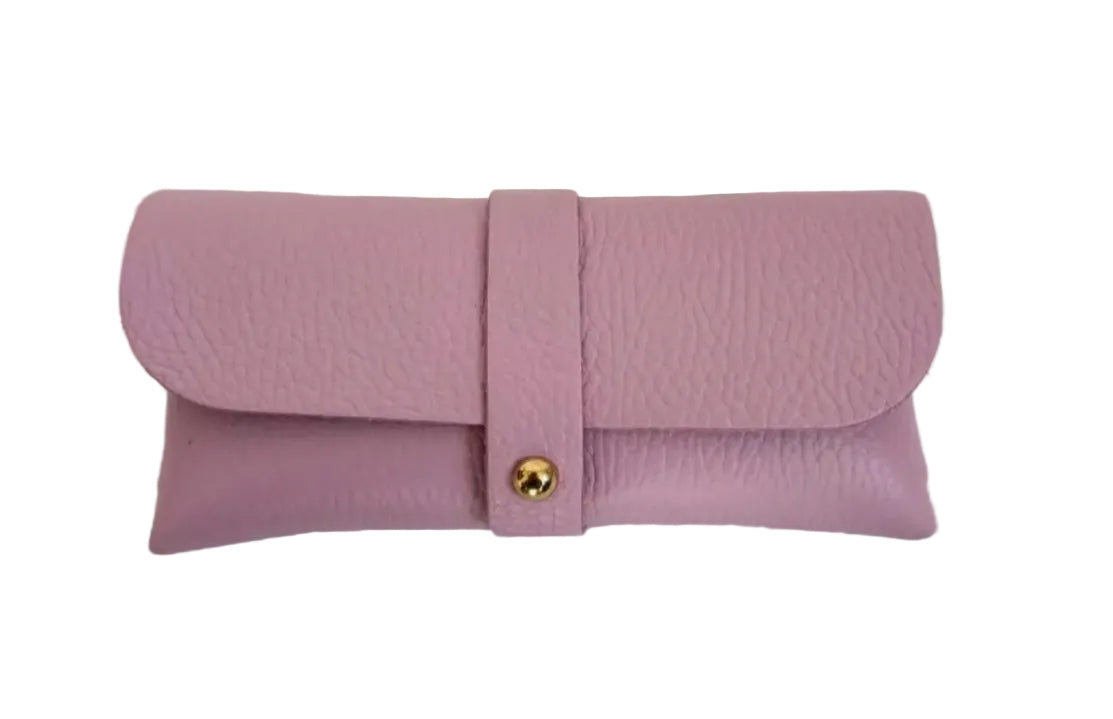 LEATHER GLASSES CASE - BABY PINK