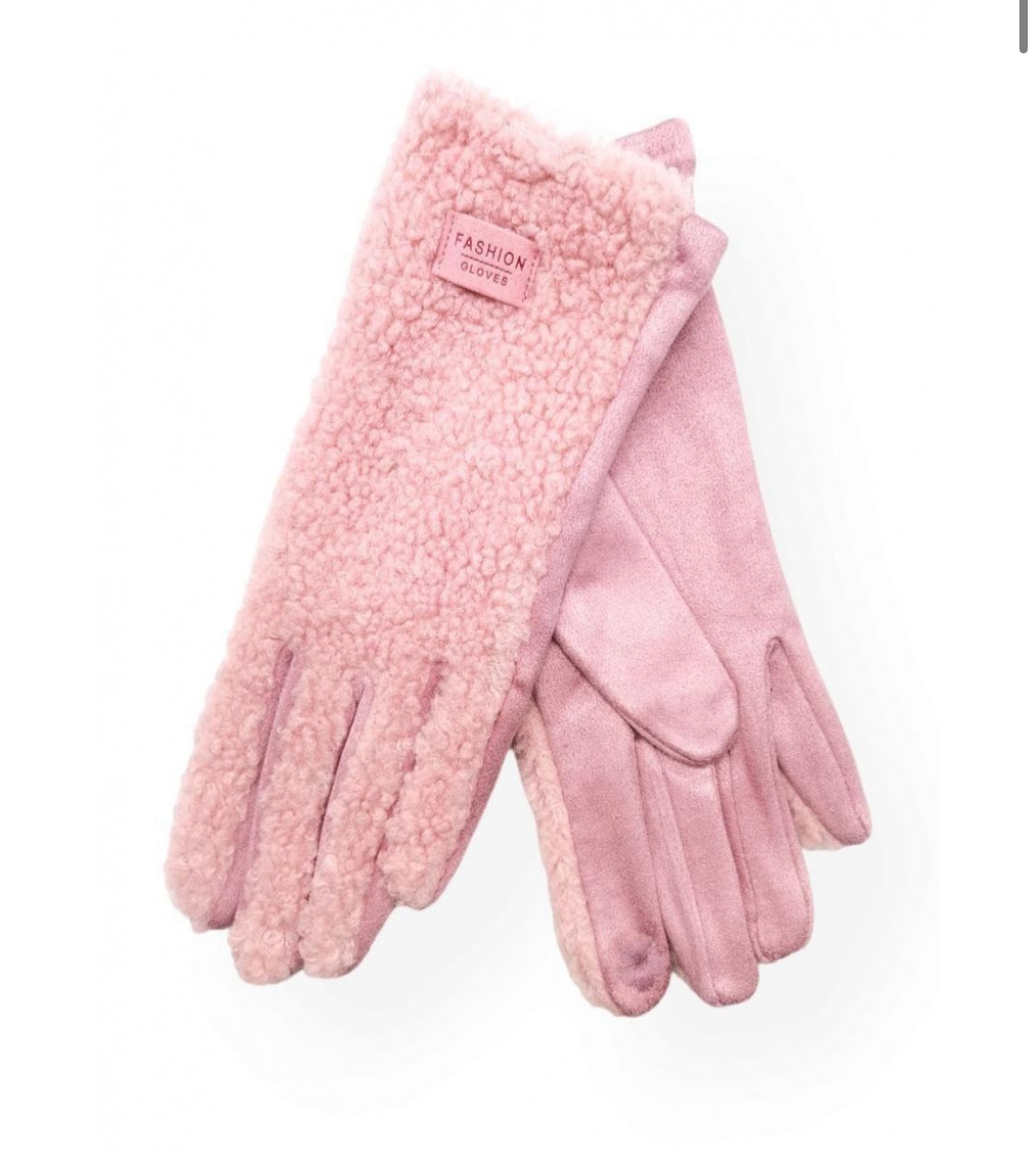 TEDDY FLEECE GLOVES - PINK