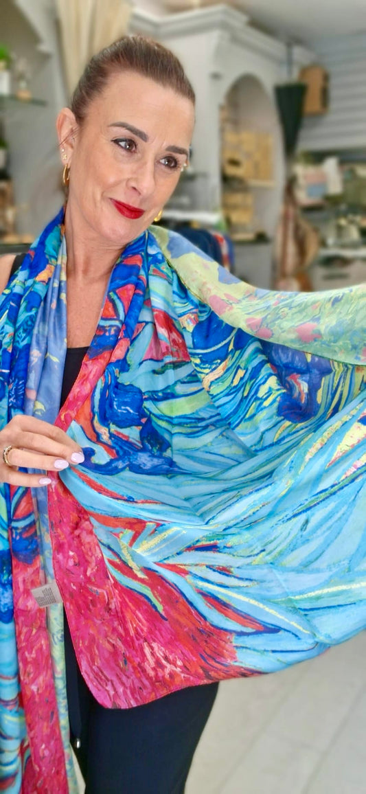SILK BLEND ART PRINT SCARF