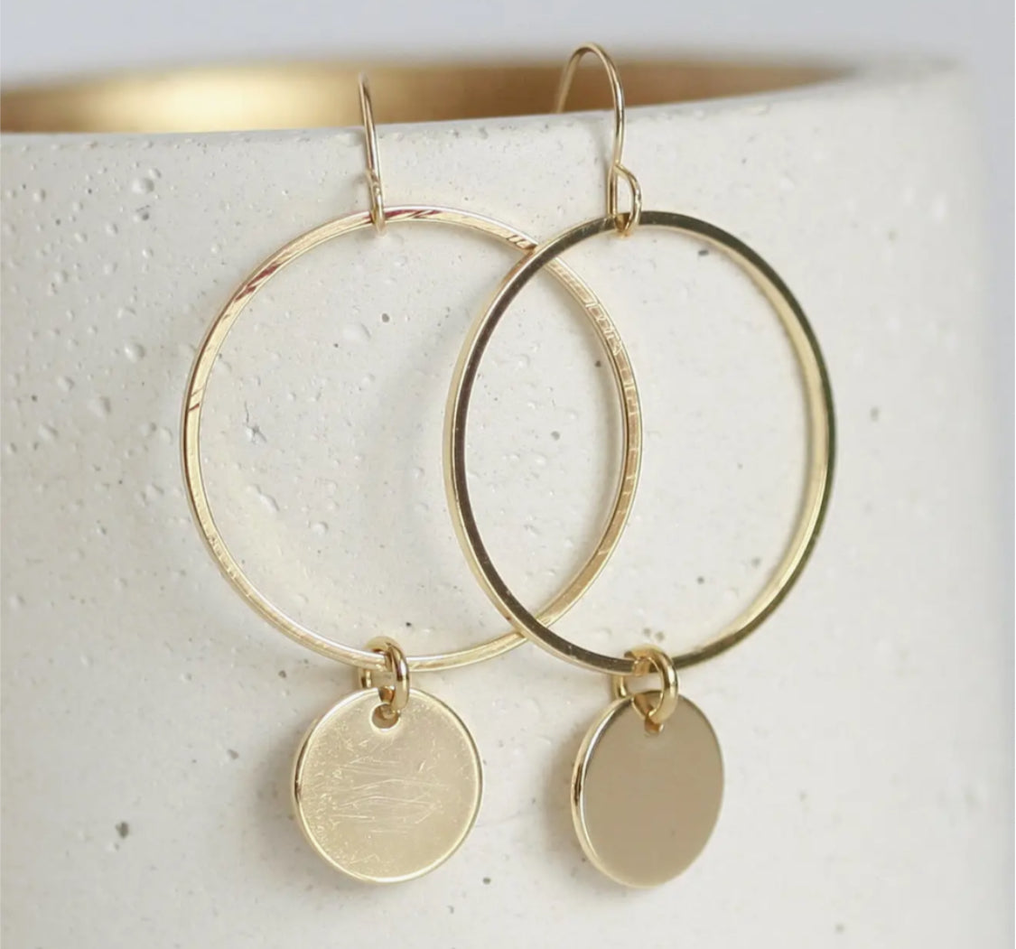 KAIKO - CIRCLE DISC BRASS EARRINGS