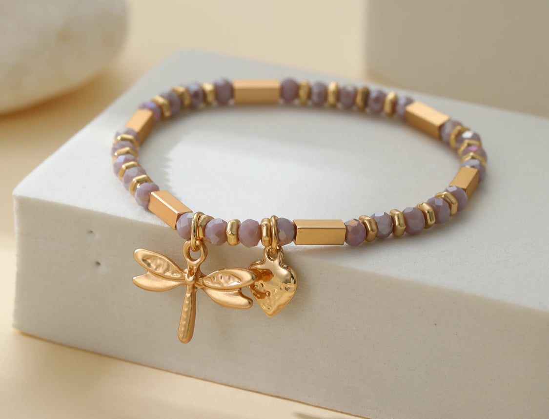 BUTTERFLY CHARM STRETCH BRACELET