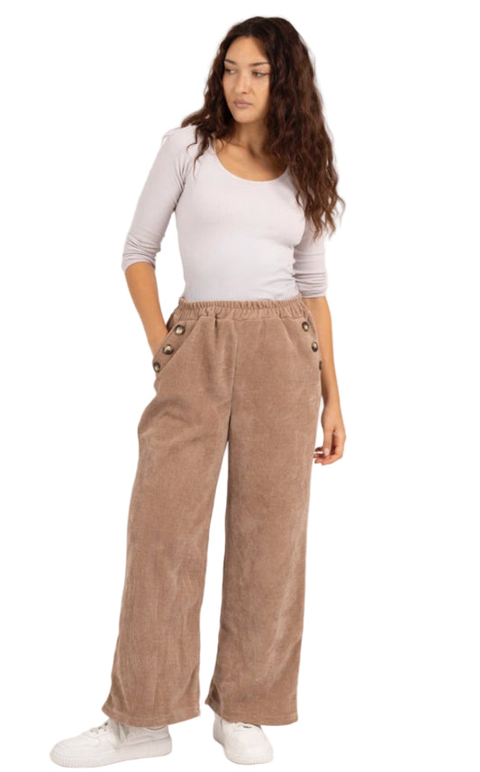 VELOUR PALAZZO- 10-16 - CAMEL