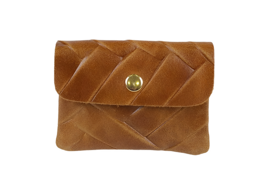 EMBOSSED LEATHER CARD WALLET