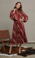 VISCOSE BOW TIE MAXI DRESS - 10-14 - BURGUNDY