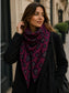 LEOPARD PRINT TRIANGLE KNIT SCARF