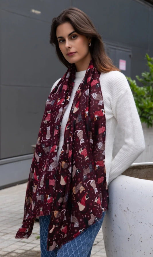 CAT PRINT SCARF