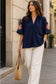 EMBROIDERED COTTON BLOUSE - 10-16 - NAVY