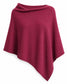 CASHMERE & MERINO WOOL PONCHO - BURGUNDY