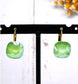 GREEN SQUARE DROP EARRINGS