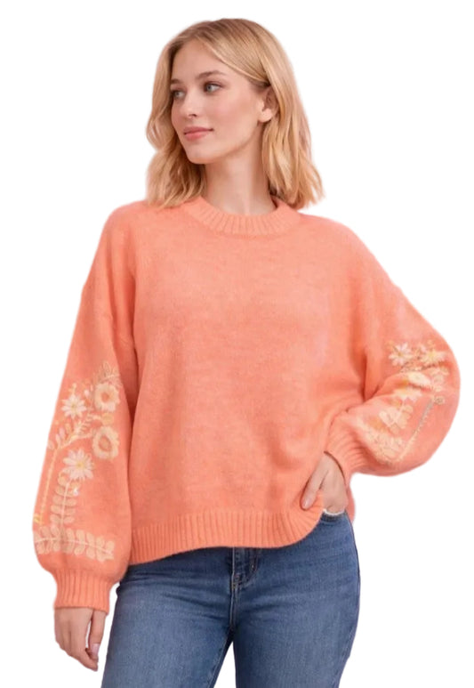 ALPACA BLEND EMBROIDERED KNIT - 10-16