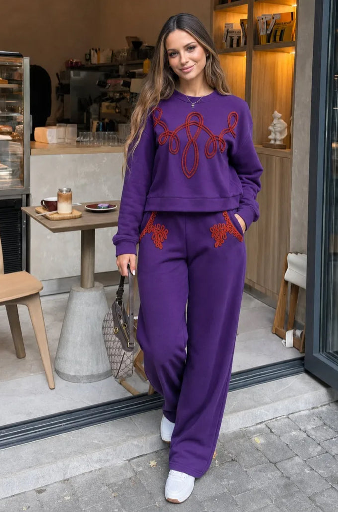 TAPEWORK SWEATSHIRT - 10-16 - PURPLE