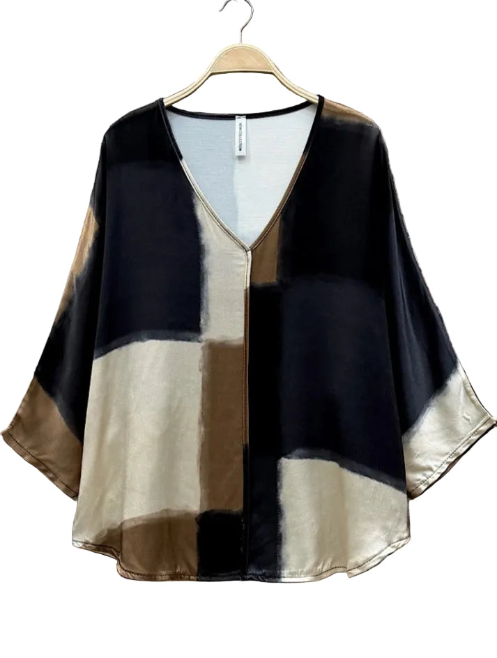 SATIN BLOCK COLOUR TOP - 10-16