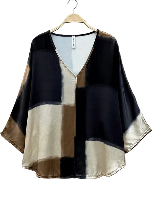 SATIN BLOCK COLOUR TOP - 10-16