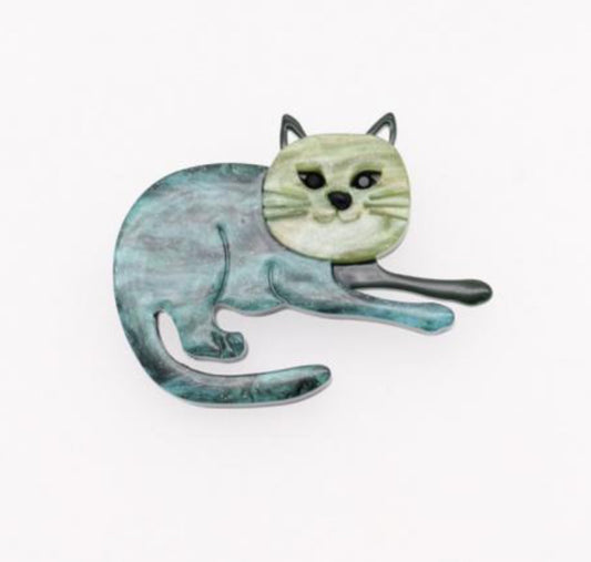 CAT RESIN PIN BROOCH