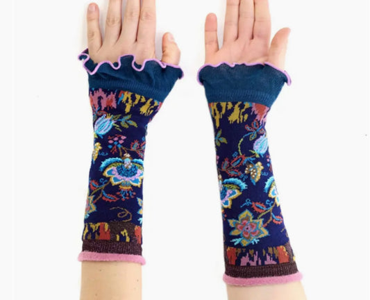 COTTON BLEND KNIT MITTENS - MADE IN ITALY