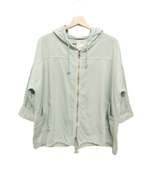 COTTON ZIP JACKET- 8-14 - AQUA