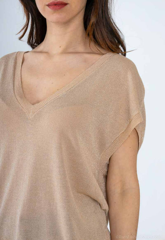 LUREX TEE - 8-12 - BEIGE