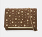 STUD VELVET BAG - CAMEL