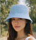 WOVEN BUCKET HAT - BLUE