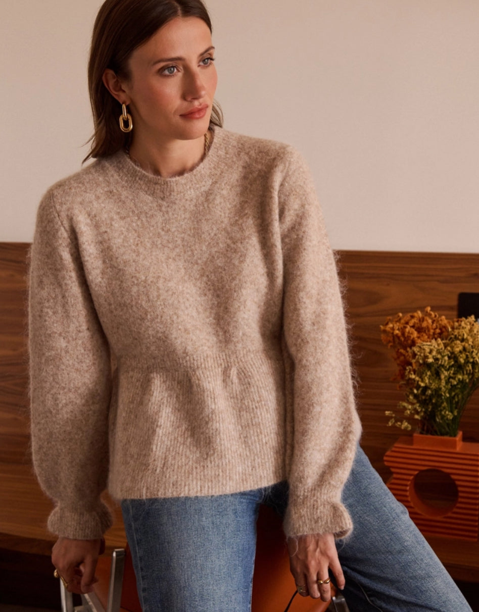 PEPLUM KNIT - 8-12 - BEIGE