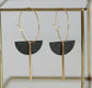 KAIKO - HALF MOON & BAR BRASS HOOP EARRINGS