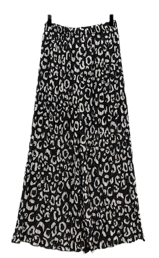 PLEAT PRINT PALAZZO - MONOCHROME - 10-14