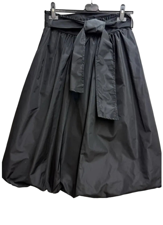 BELTED SKIRT - 8-14 - BLACK