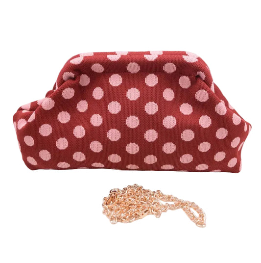 POLKA CLUTCH BAG - RED