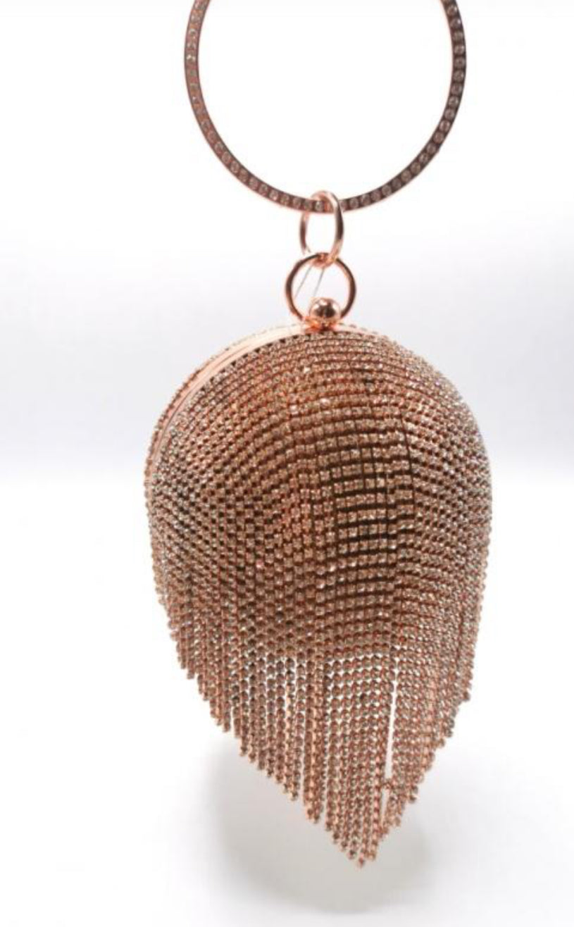 CHAMPAGNE SPHERE CRYSTAL OCCADION BAG