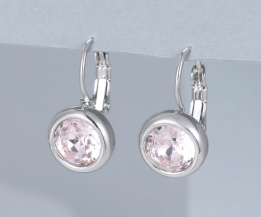 CRYSTAL DROP EARRINGS - PINK