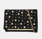 STUD VELVET BAG - BLACK