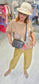 LINEN FLORAL TOP - 10-16 - TAUPE