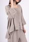 COTTON/LINEN BLEND DIP HEM TOP - 10-16 - TAUPE