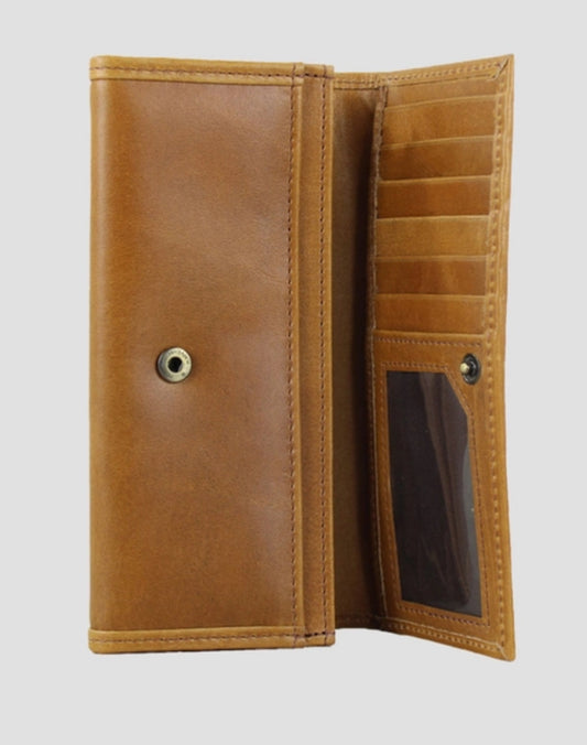 LEATHER SNAFFLE WALLET - TAN