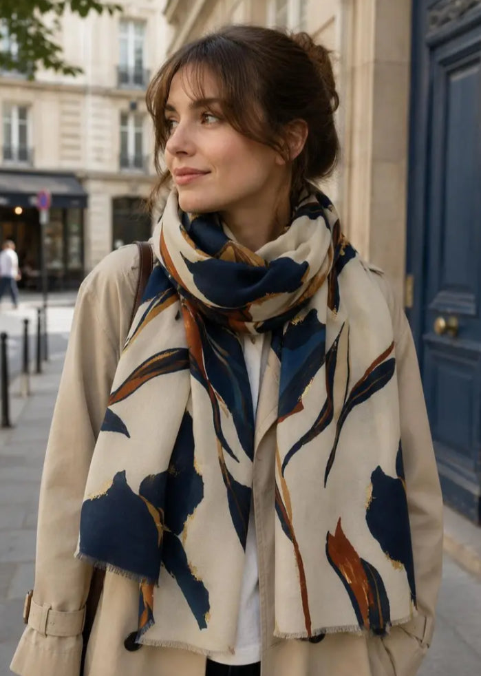 FLORAL FOIL SCARF