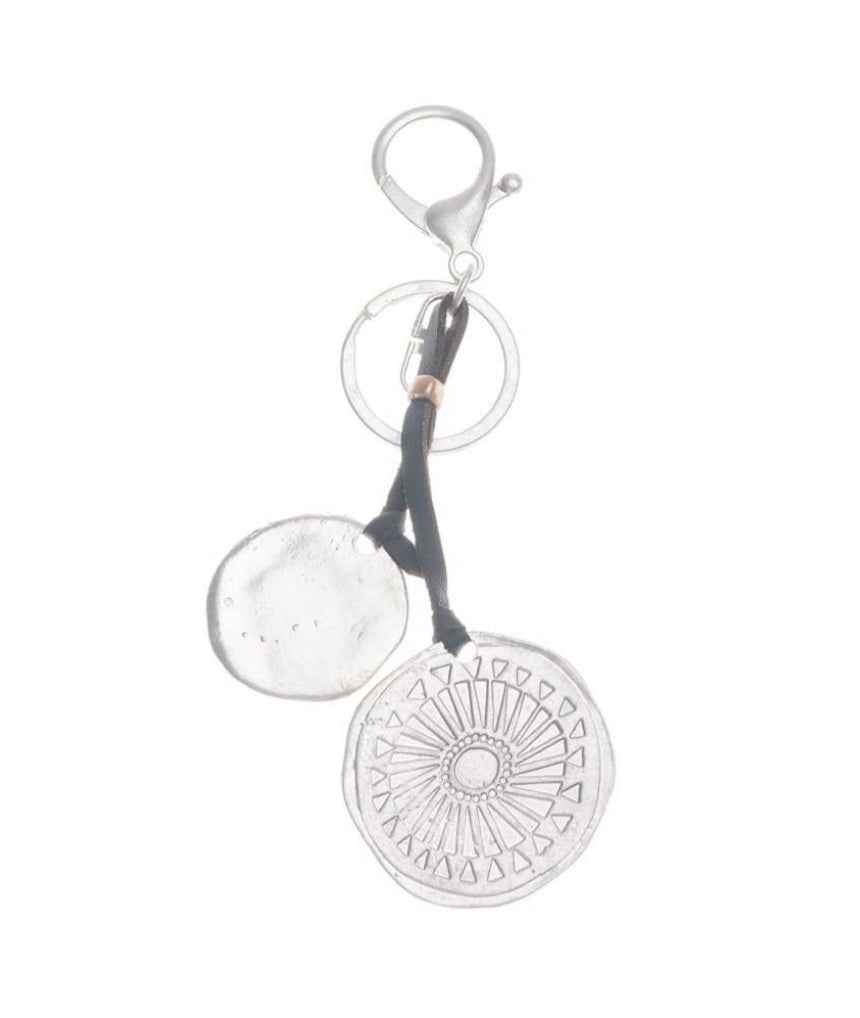 DOUBLE DISC KEYRING - SILVER