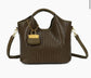 WOVEN LOCK HANDBAG - KHAKI