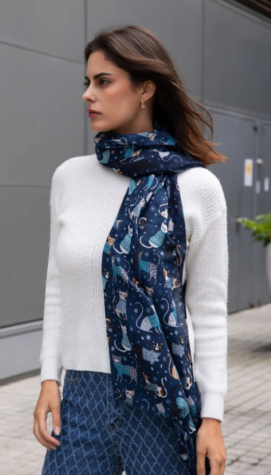 CAT PRINT SCARF