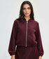 VELVET BOMBER JACKET - 10-14 - BURGUNDY