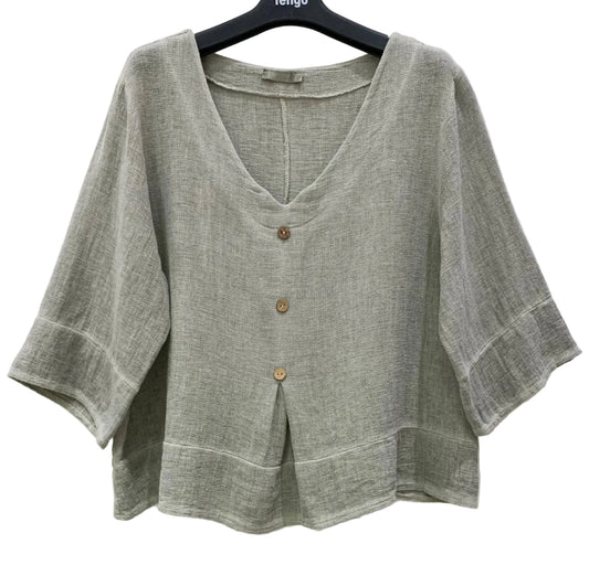 COTTON LINEN BUTTON TOP - 10-16