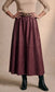 LEATHERETTE FLARED SKIRT - 10-16 - BURGUNDY