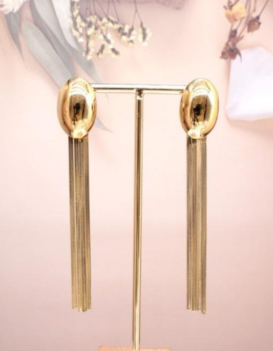 GOLD TASSEL STATEMENT EARRINGS