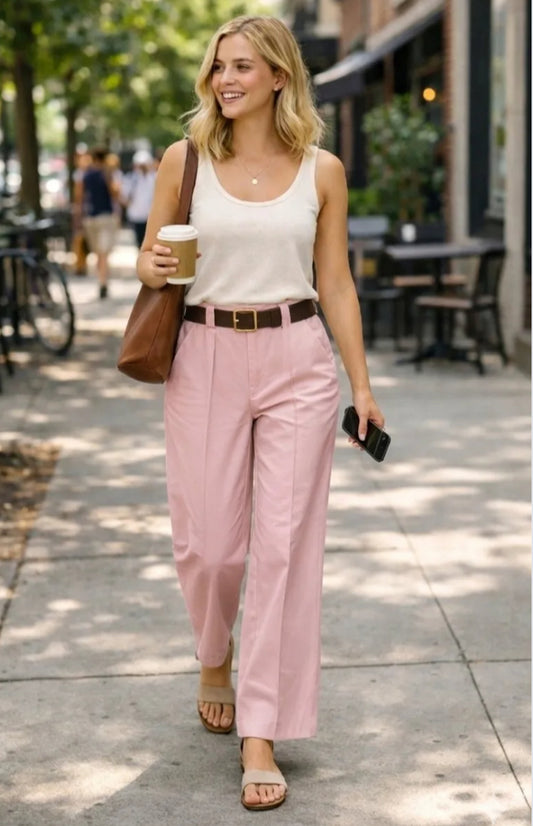 STRAIGHT LEG PANTS - 10-16 - PINK