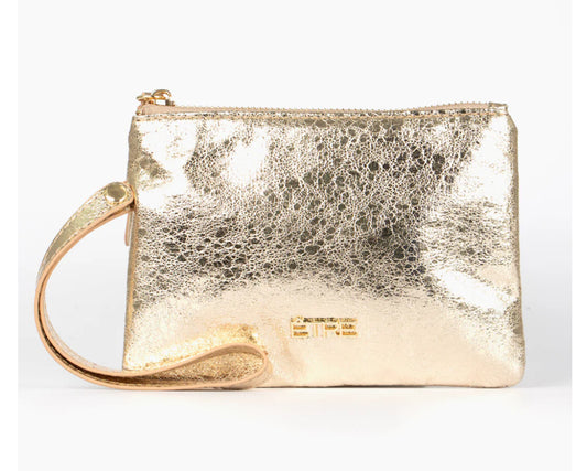 METALLIC GOLD WRISTLET PURSE