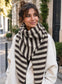 STRIPE TRIANGLE KNIT SCARF