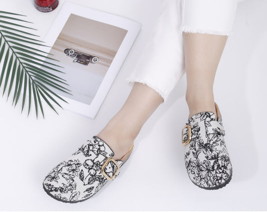 MONOCHROME PRINTED MULES