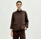 SIDE TIE BLAZER - 10-14 - CHOCOLATE