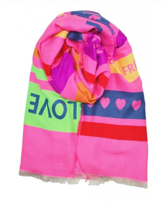 VISCOSE PRINT SCARF - FUSCHIA