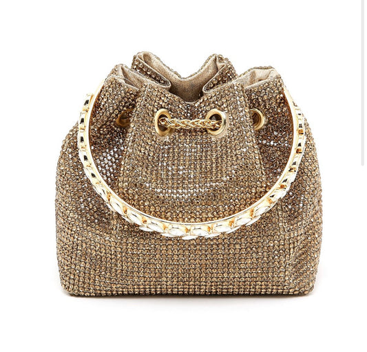 GOLD CRYSTAL OCCASION BAG