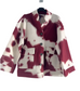 WOOL BLEND COW PRINT BUTTON JACKET - 10-16 - BURGUNDY